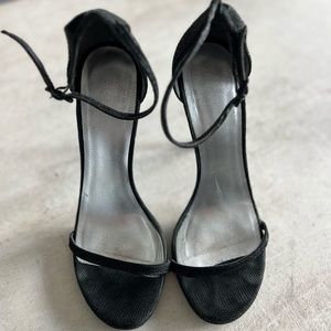 Stuart Weitzman Nudist Sandal Black, Size 9